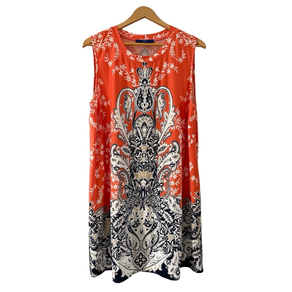 Apt. 9 Orange and Black Sleeveless Sundress